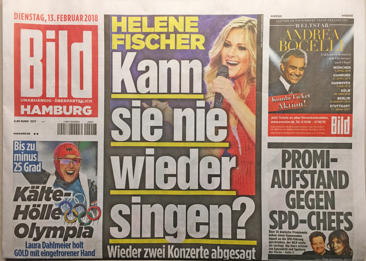 Bildzeitung Heute Titelseite - Newspaper Bild (germany). Newspapers In ...