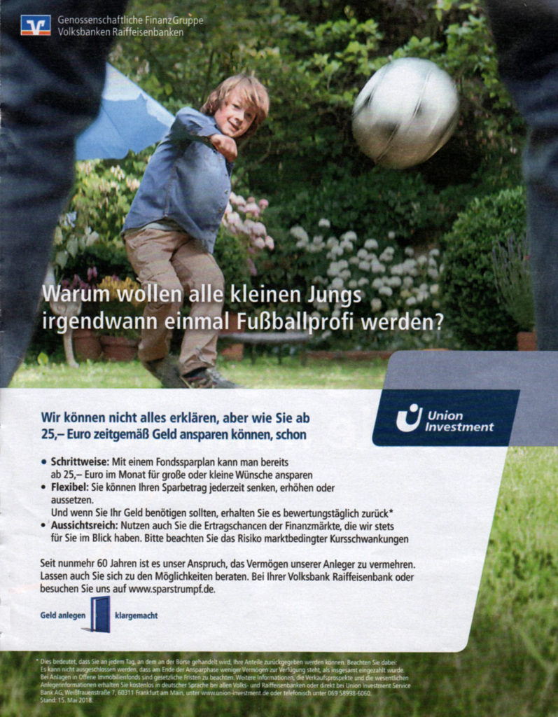 Warum die Leute von Union Investment mit ihrer Werbung ins Abseits